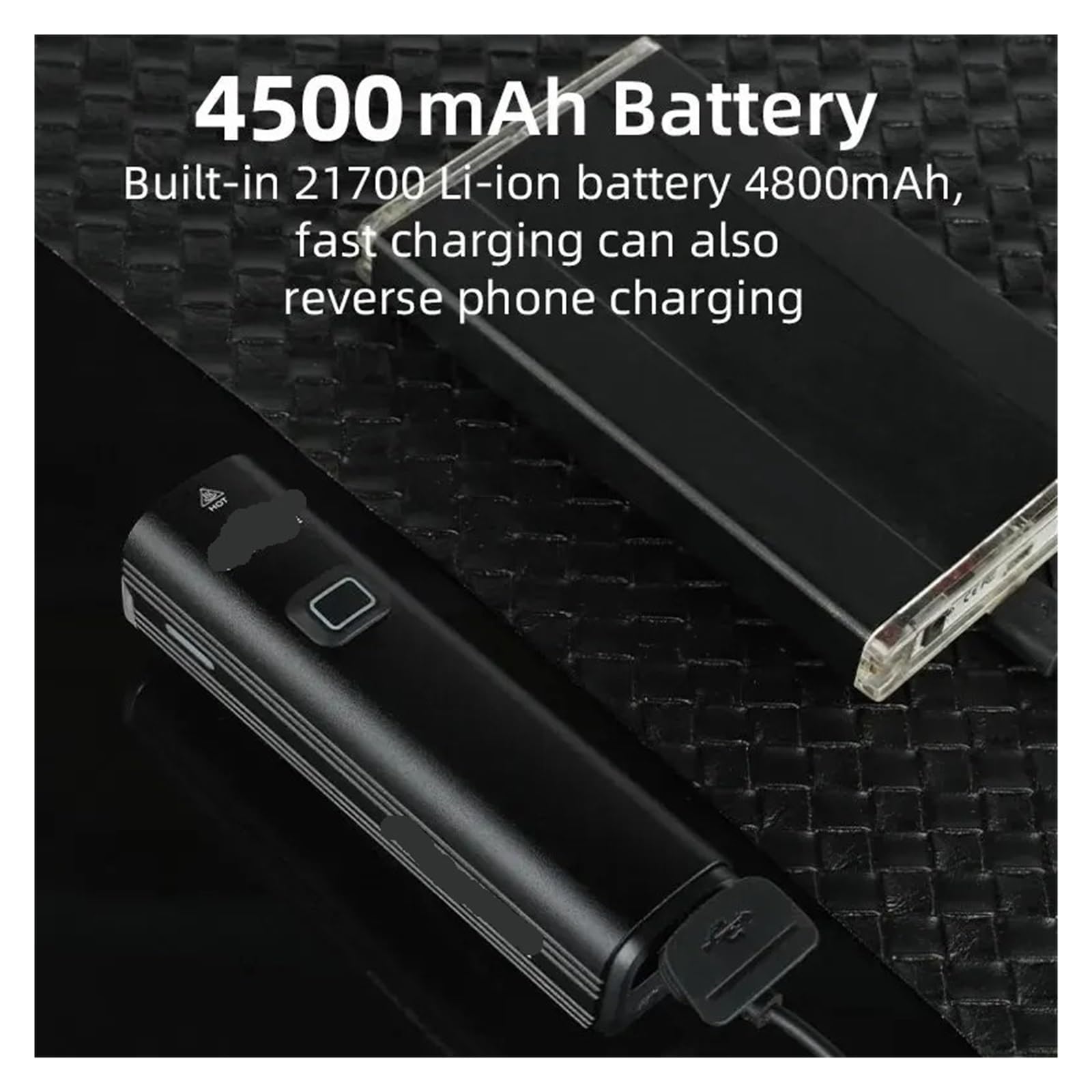 1 Faro de Bicicleta Recargable USB de 1000 lúmenes.