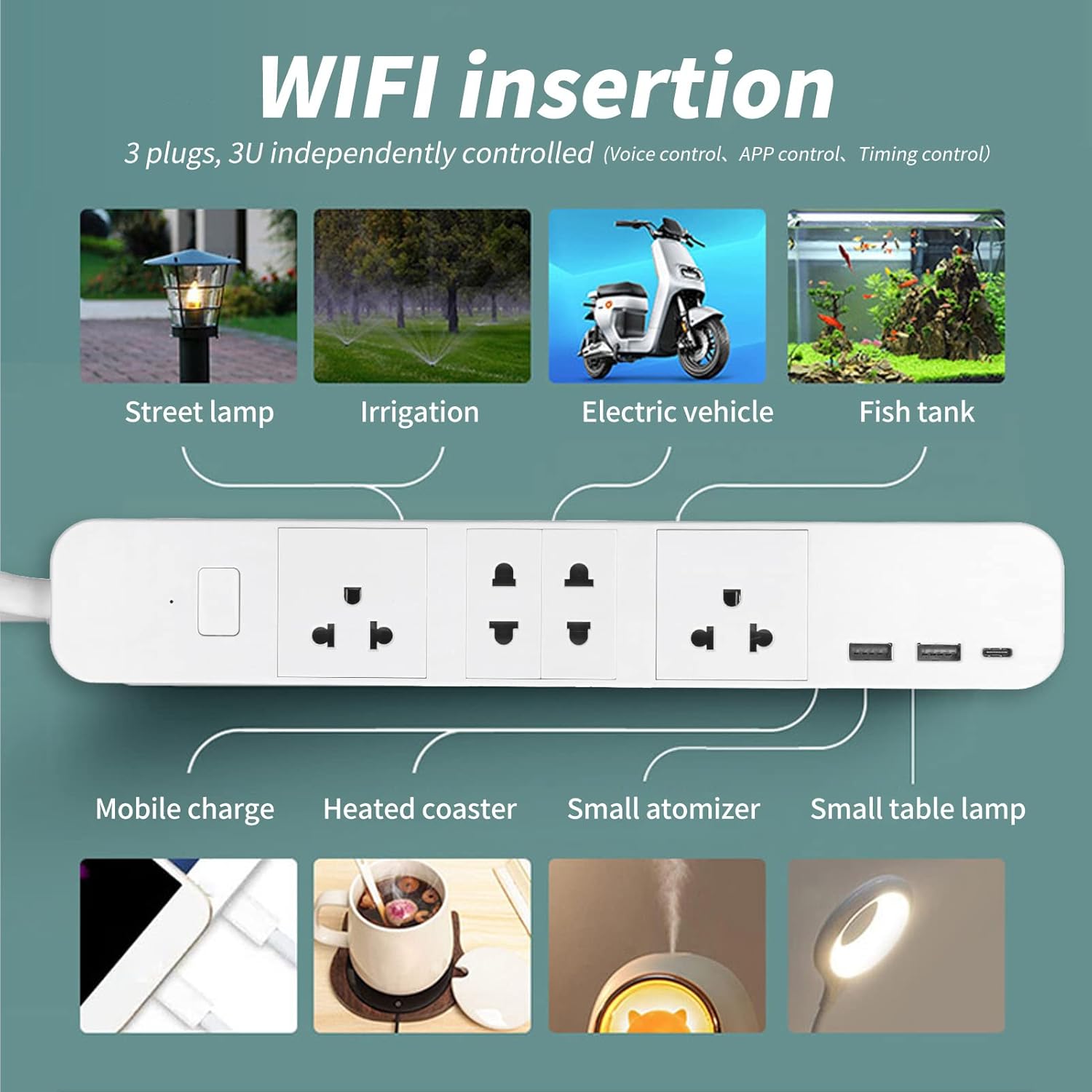 Power Strip Smart Plugs with USB Type C Output Voice Controlled via BLE App AC 100-250V (10A) US Plug