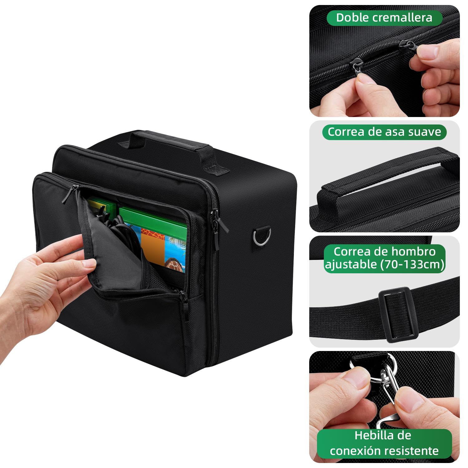 Mcbazel Funda Protectora para Xbox Series X, Funda de Transporte para Consola Xbox Series X, Controlador, Cables y Otros Accesorios, Black, Estuche de Viaje