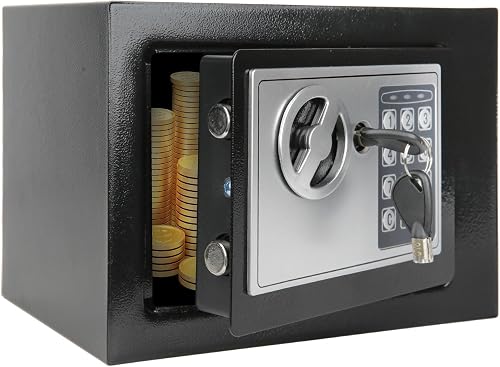 Mini Coffre-Fort 6.5 Litres avec Clavier Électronique & 2 Clés d 