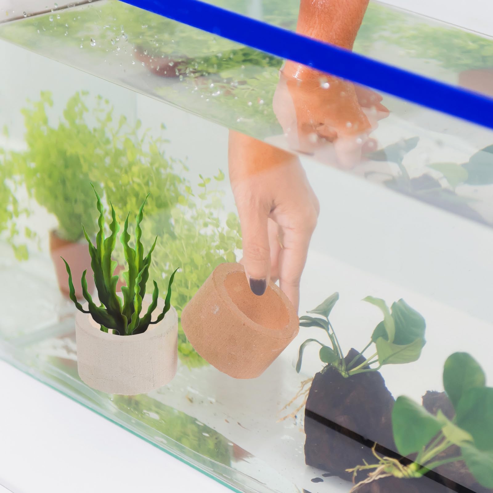 Keramik Pflanzenhalter Ring 12 Stück Aquariumpflanzen Befestigungsringe Wasserpflanzen Fixiergewichte für Aquarium und Garnelenversteck