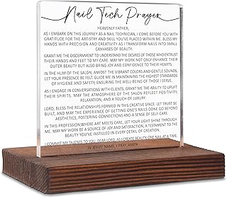 Nail Tech Prayer Thank You Gifts, Christian Nail Salon Office deck Cubicle Decor Gift,Nurse Graduation Appreciation Gift Thank You Gifts for Nail Technicians, Home Office Sign Plaques SOK34
