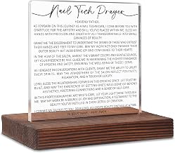 Nail Tech Prayer Thank You Gifts, Christian Nail Salon Office deck Cubicle Decor Gift,Nurse Graduation Appreciation Gift Thank You Gifts for Nail Technicians, Home Office Sign Plaques SOK34