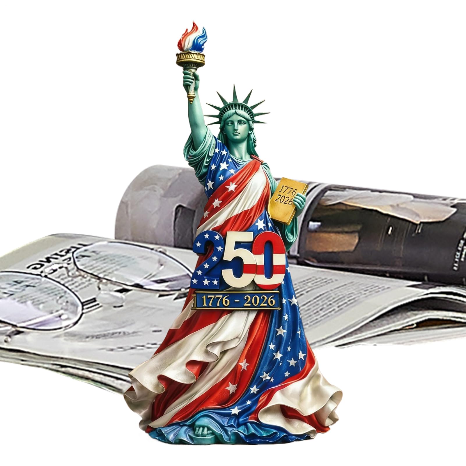 Collectionnable patriotique commémoratif 1776-2026 pour vitrine et fêtes