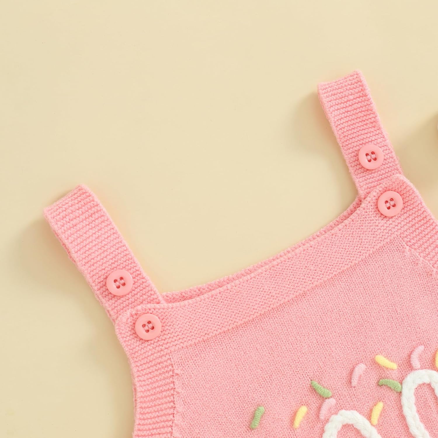 Infant Baby Girl Sleeveless Knit Romper Half and One Birthday Outfit Cute Baby Girl Summer Clothes - Image 3