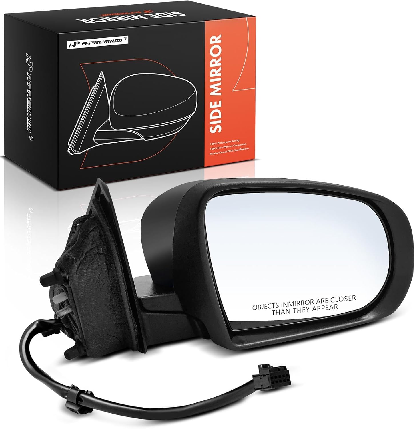 A-Premium Passenger Side Power Door Mirror - Compatible with Jeep Cherokee 2014 2015 2016 2017 2018 - Non-Heated Manual Folding Black Outside Rear View Mirror - Replace# 1UV64TZZAD