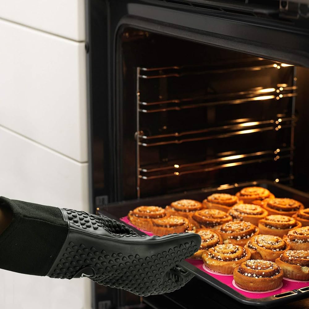 Allinside Set Da Cucina: Guanti E Presine Anti-calore Con Silicone Antiscivolo, Per Forno E BBQ Senza Ustioni