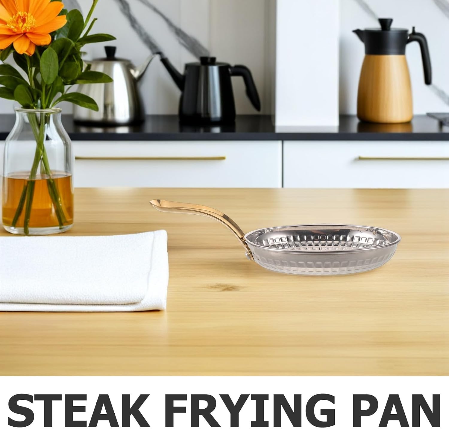 Oval Stainless Steel Seafood Serving Pan with Single Handle