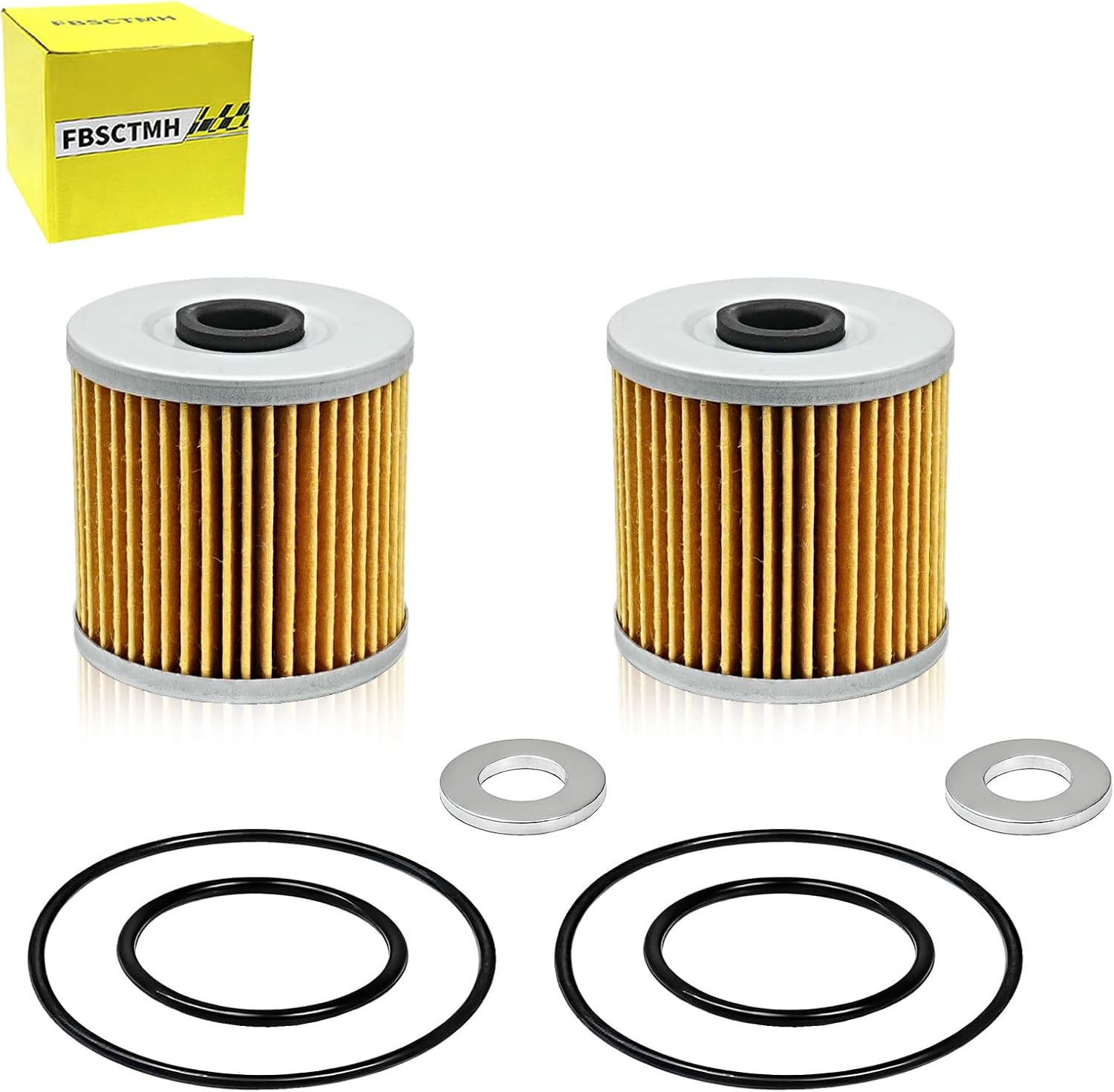 Oil Filter Kit Compatible with Kawasaki Bayou 220 250 300 KLF220 250 KLF300C KLF300B Lakota 300 KEF300A (2Pcs）