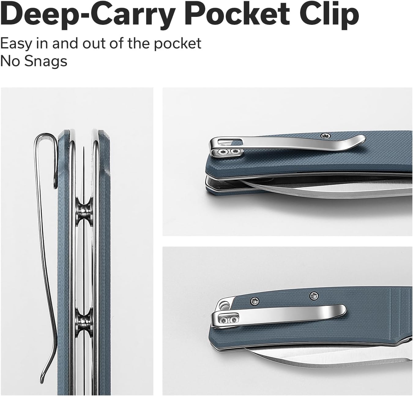 SENCUT Awassi Folding Pocket Knife, EDC Knife with 3.46'' 9Cr18MoV Blade & G10 Handle, Gift for Men Women Camping Hiking S24065-2 (Blue)