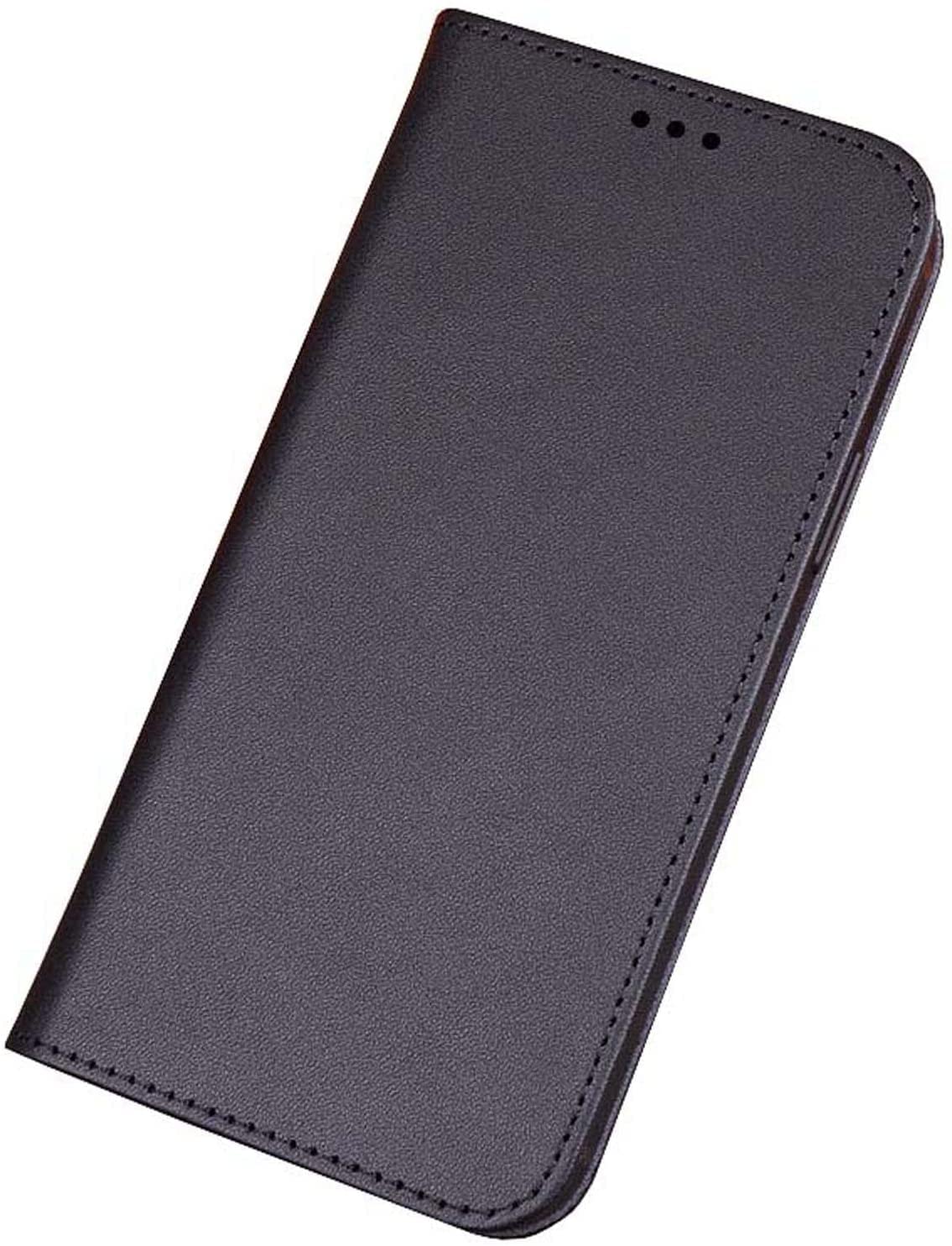 Étui à clapet iPhone 13 Pro résistant aux chocs et rayures en cuir noir