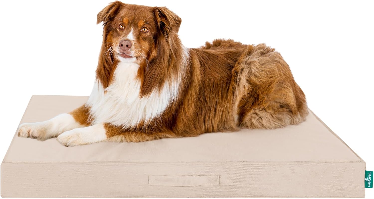 FurHaven Premium Indoor/Outdoor Cooling Gel-Top Deluxe Orthopedic Mattress, Biscuit, Jumbo