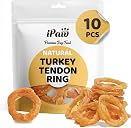 iPaw 10 Pcs Value Pack Turkey Tendons Ring for Dog, All Natural Human Grade