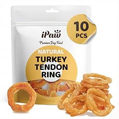 iPaw 10 Pcs Value Pack Turkey Tendons for Dogs Single Protein Hypoallergenic All Natural Human Grade Puppy Chew