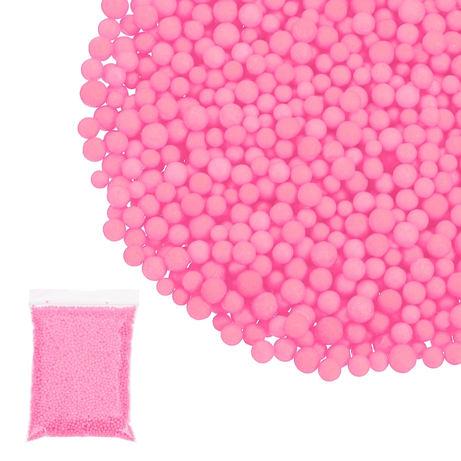 PATIKIL Foam Beads, 2-3mm Foam Balls, Mini Small Balls Polystyrene Beads for DIY Craft Supplies Wedding Party Art Homemade, Pink