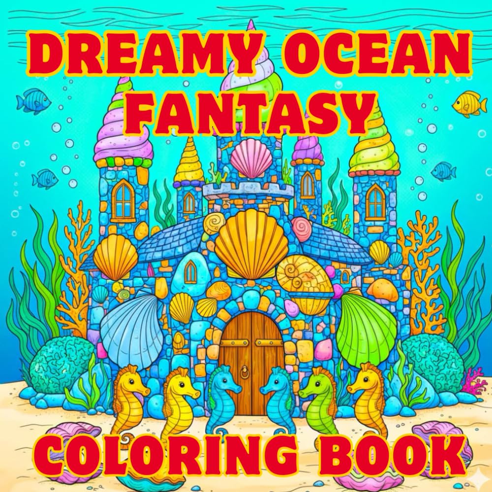 Dreamy Ocean Fantasy Coloring Book: Relaxing Underwater Scenes with Mermaids,Fish, Sea Creatures & Coral Worlds | Simple & Whimsical Ocean Art for All Ages: Dreamy Ocean Fantasy Coloring Book