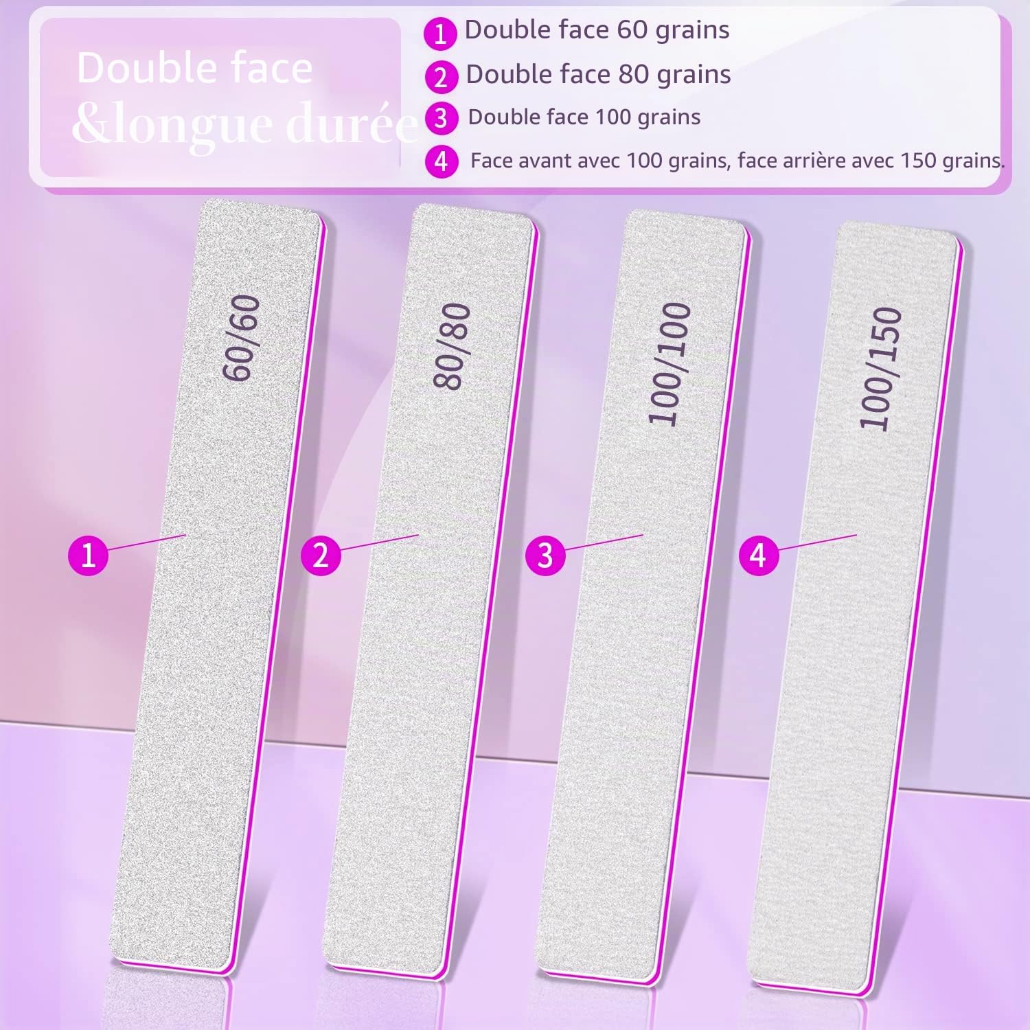12 Pièces Limes A Ongles, Grains 80/80 Lime A Ongles Professionnelle, Lime à Ongles Double Face Pour Manicure And Pedicure, Lime Ongle Carrées Pour L'extension Des Ongles En Poly Au Salon De Coiffure