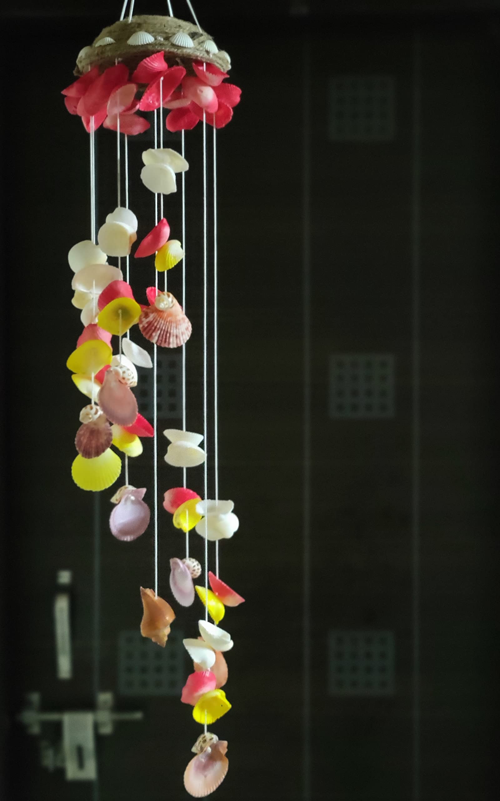 Shellkrafts Beautiful Unique sea Shell Wind Chime|Wind Chimes Home Positive Energy|Windchime Hanging Wind Bell|Decorative Item for Room 33inch (Multicolor)