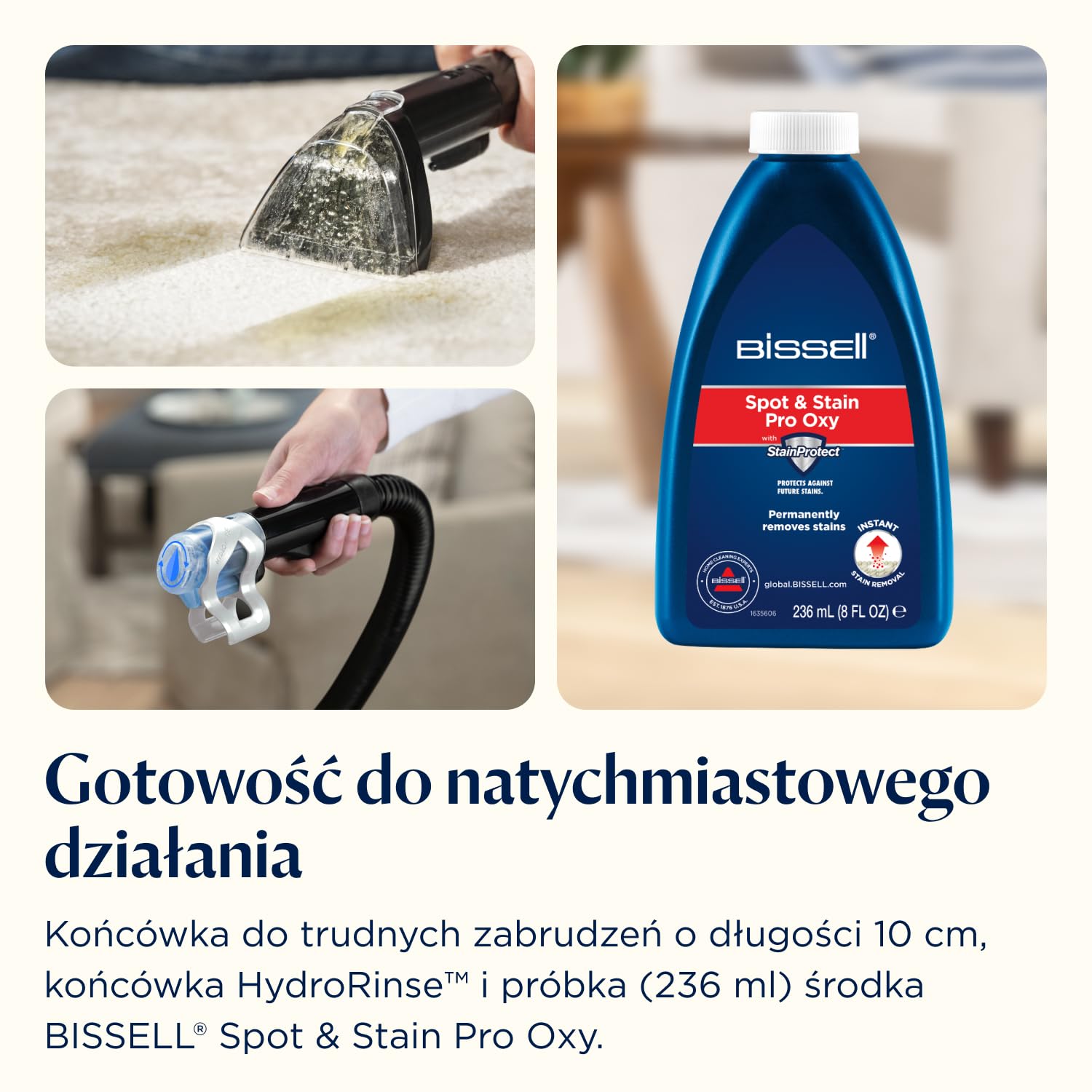 BISSELL SpotClean C5, Odkurzacz Piorący do Tapicerki, Odkurzacz do Dywanów z Systemem Triple Action, Lekka Odkurzacz do Prania Dywanów, Tapicerki, Samochodów, Kanapy i Innych, Mocny Silnik 400W, 3861N