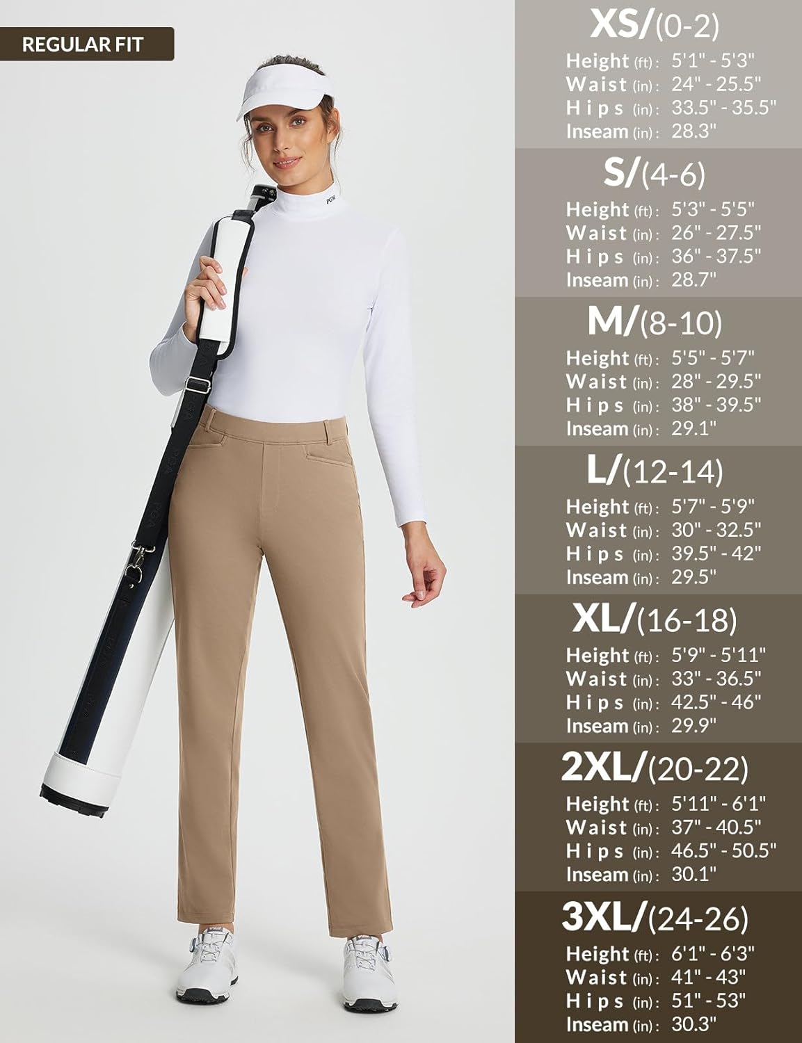 baleaf Women's Golf Pant Winter Fleece Lined Pants with Belt Loops Pockets Travel Work Casual - Image 6