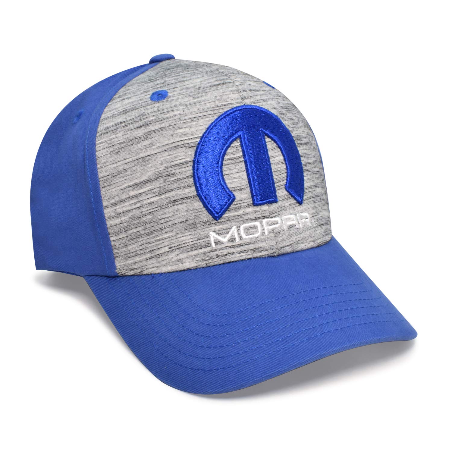 Checkered Flag Gray Blue Baseball Cap with Mopar Logo for Dodge Jeep RAM