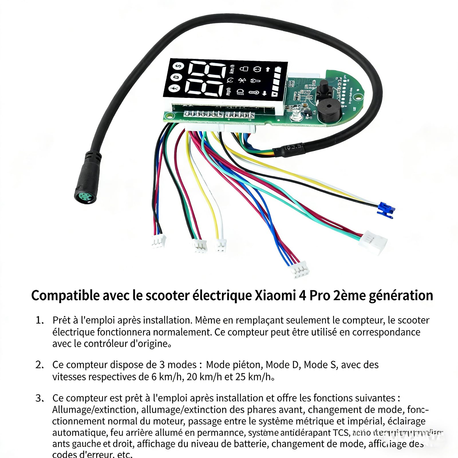 Tableau de Bord pour Xiaomi 4 Pro 2nd Gen Trottinette électrique Panneau D'affichage Communication Bluetooth Circuit imprimé Pièces de Rechange Accessoires de Modification