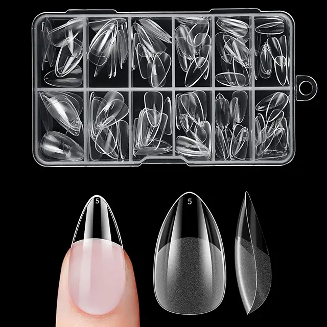 Venares Short Nail Tips for Gel Nails - 120pcs Full Coverage Soft Gel Tips (Plak Nagels)