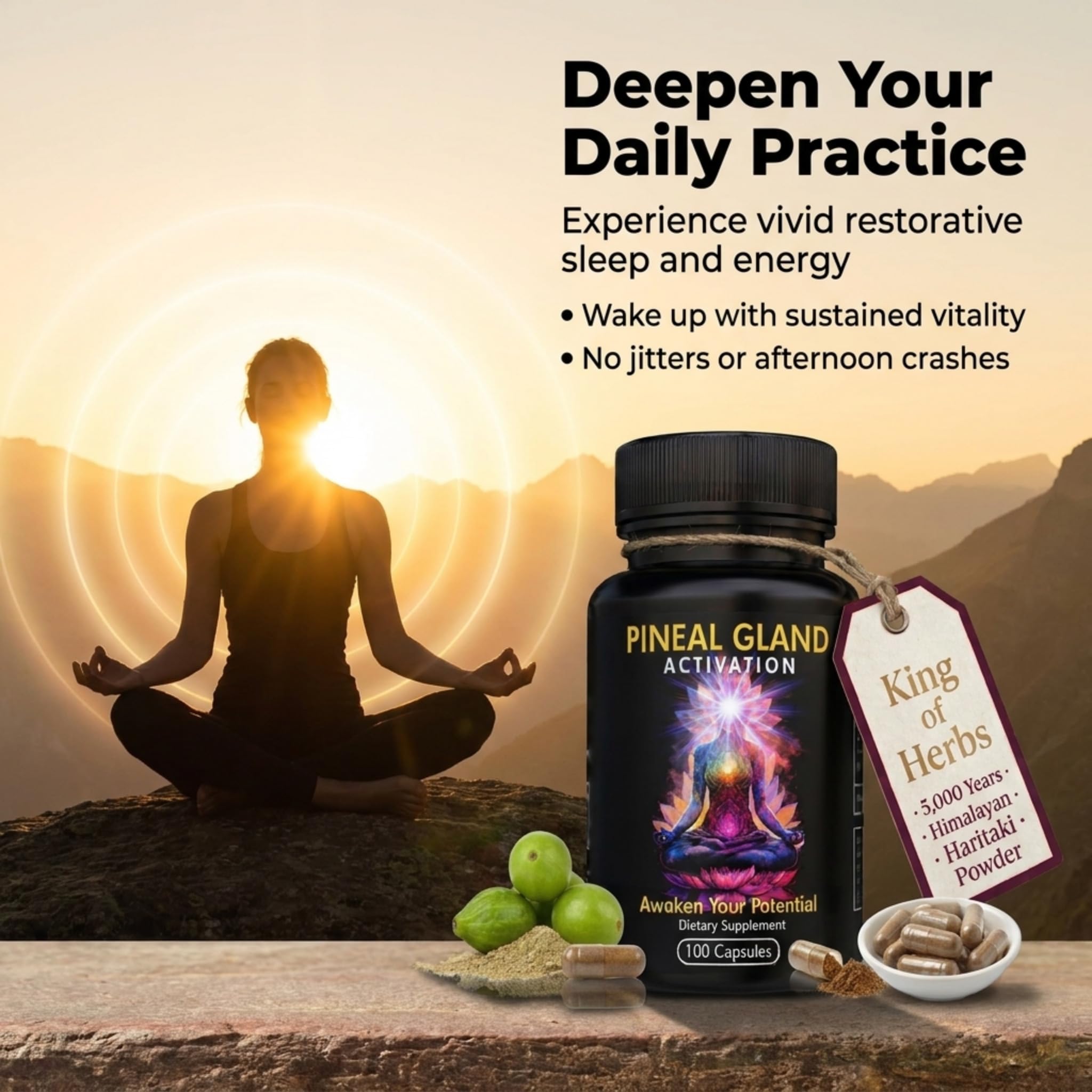 Kailash Herbals Haritaki Pineal Gland Activation Supplement, 100 Vegan Capsules — Amazon image 2