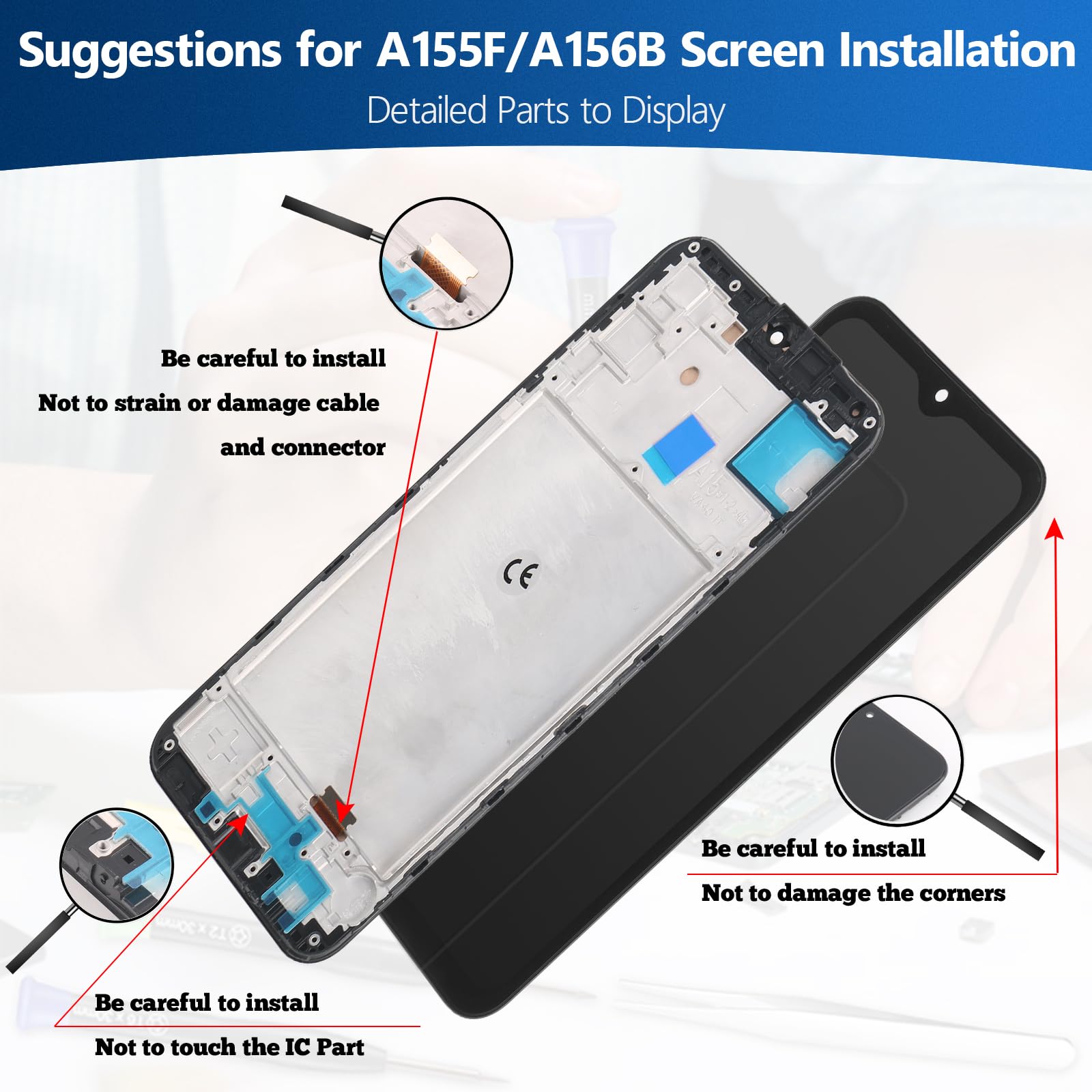 Schermo LCD per Samsung Galaxy A15 4G A155F Digitalizzatore Touch Screen LCD per Samsung A15 5G A156B LCD Display con Kits Parti