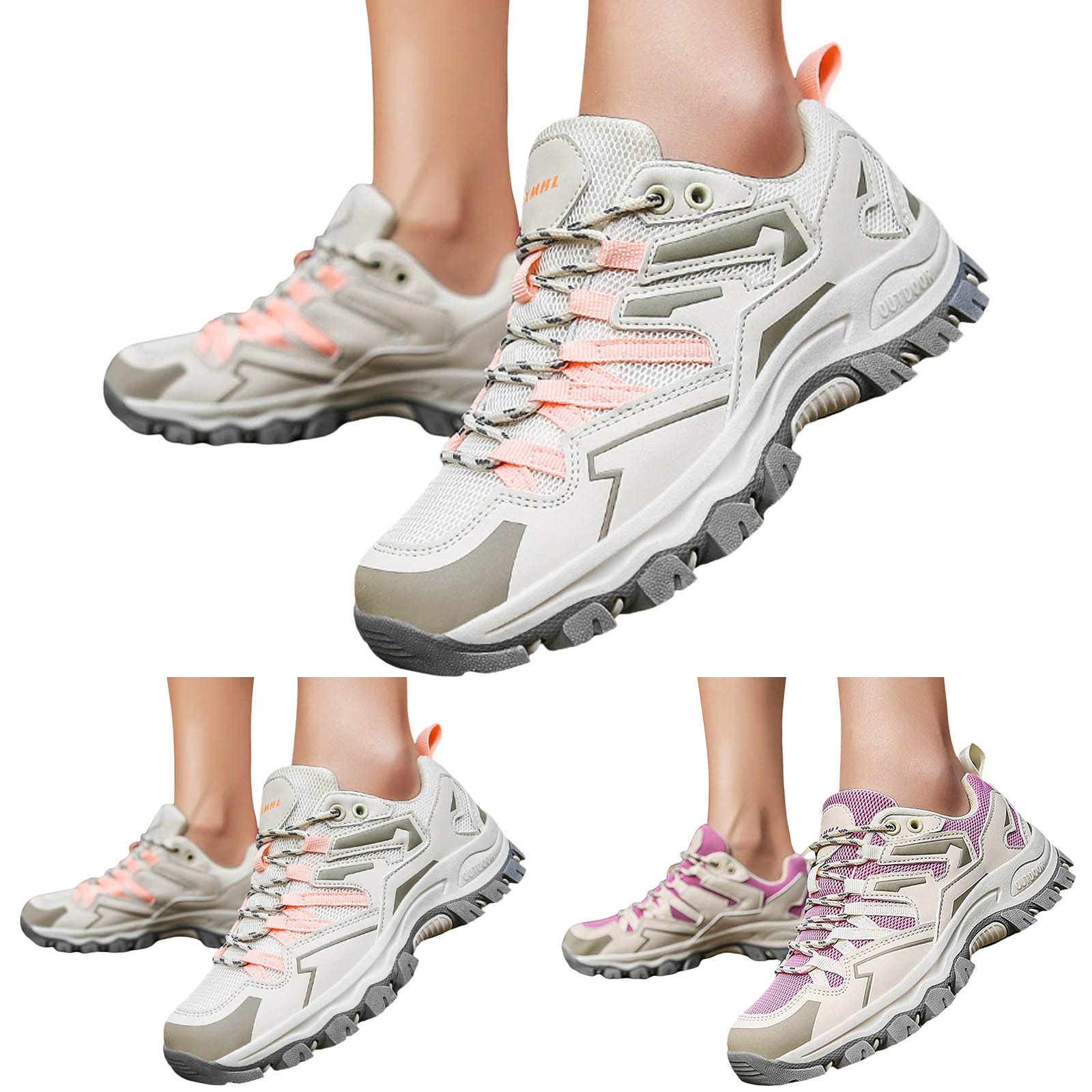 Generisch Damskie buty sportowe, modny wzór, wygodna, gruba podeszwa, sznurowane, antypoślizgowe, para butów górskich