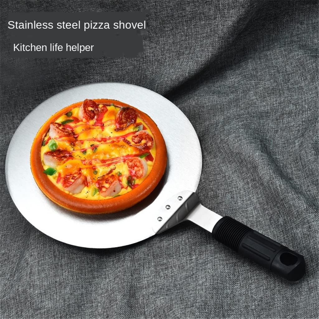 Pala para Pizza, Horno, Hoja de pastelería de Acero Inoxidable, Pala Redonda para Pastel, Herramienta para Hornear, Mango, Bandeja de Cocina para cáscaras de Pizza
