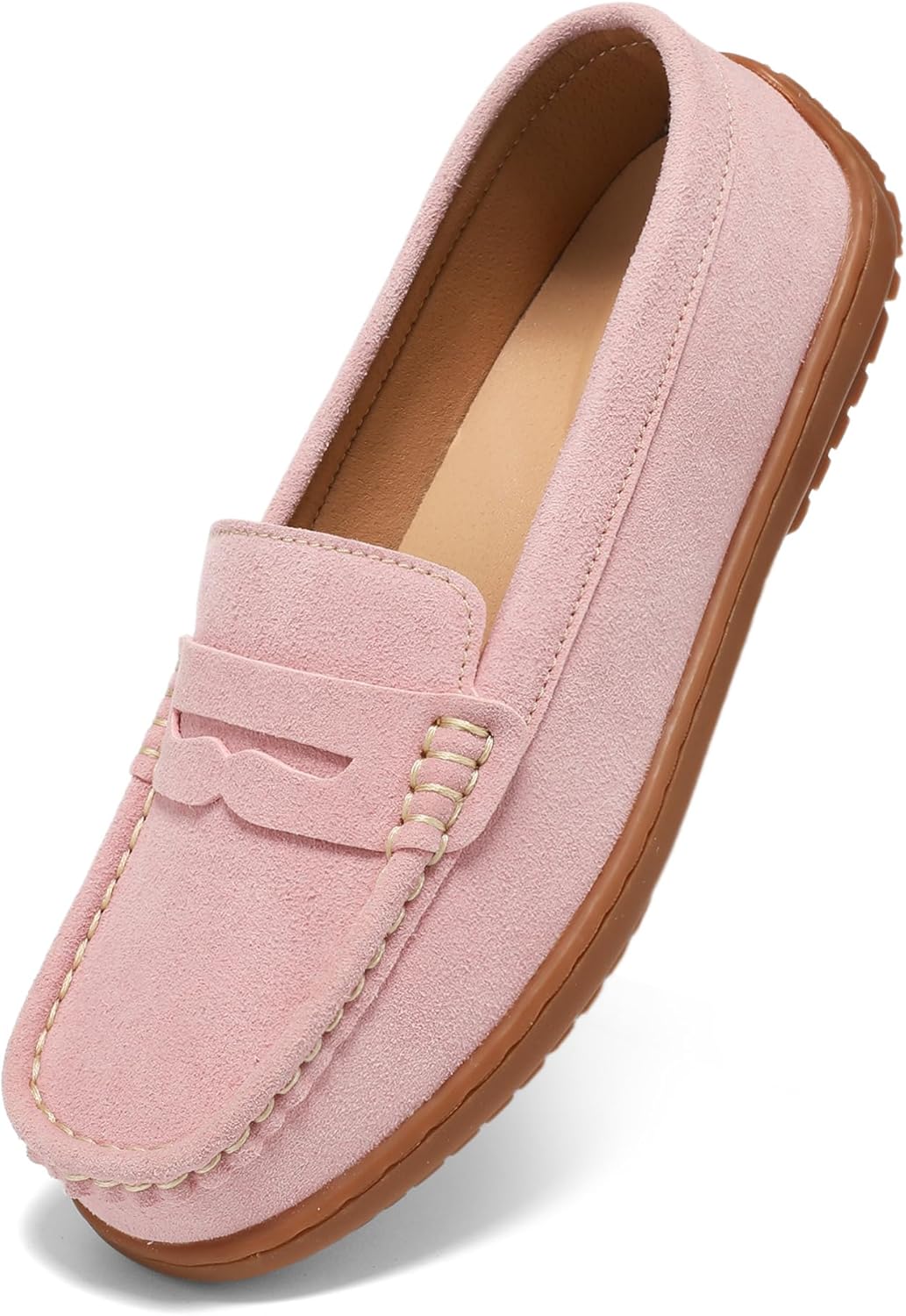 BEAUSEEN Women's Penny Loafers Slip-On - Lightweight Breathable Suede Driving Moccasins,Cute Business Casual Dress Shoes for Work & Travel