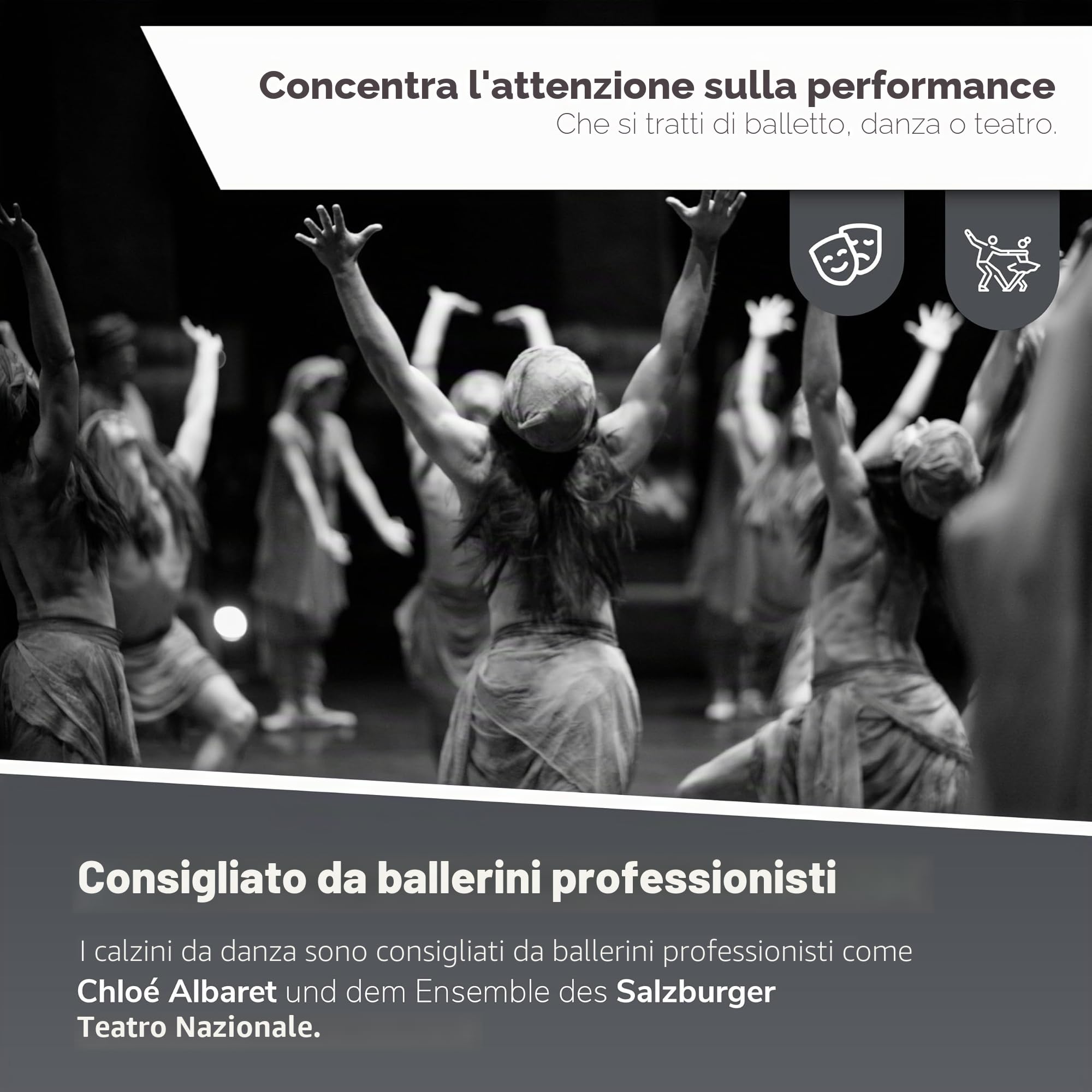 Safersox Calzini da danza balletto e danza contemporanea – 3 paia per donna e uomo