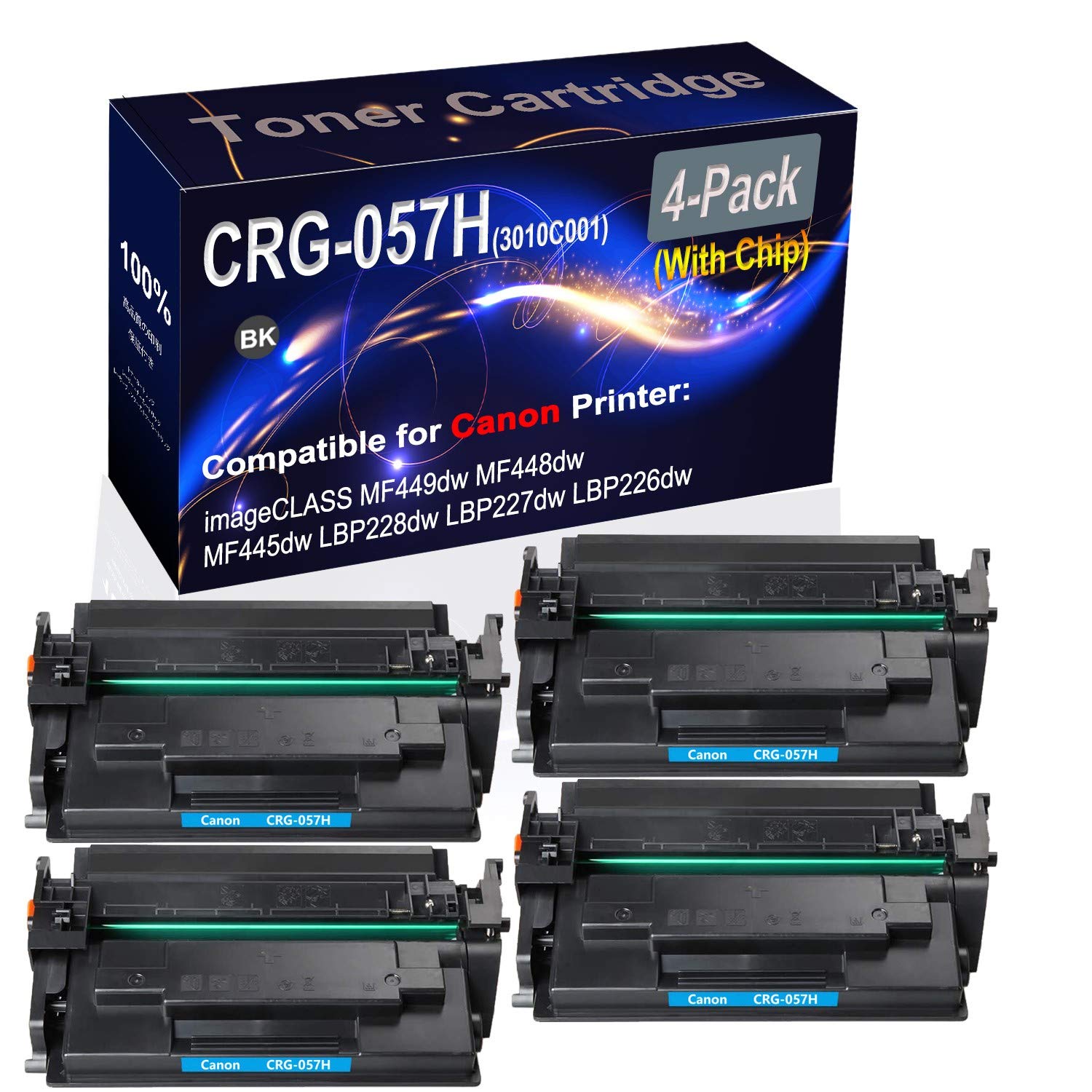 Amazon.com: 4-Pack (Black) Compatible CRG-057H (with Chip) Printer  