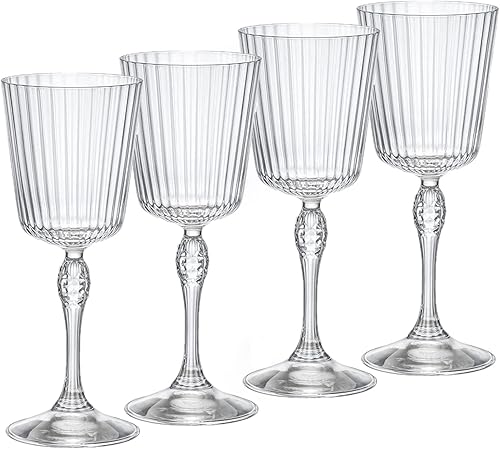 Bormioli Rocco America '20s - Juego de 4 vasos de cóctel (8.5 onzas), color transparente