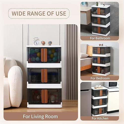 Miniatura 6 de Organizadores de armario y almacenamiento  Contenedores de almacenamiento con tapas y ruedas de 8.4 galones, contenedores de almacenamiento