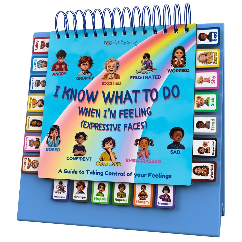 Thought-Spot I Know What to Do Flipbook Emotional Regulation Book for Kids Reinforces for Positive Behavior Serves as Emotions Wheel or Feelings Chart (Expressive Faces Flipbook)