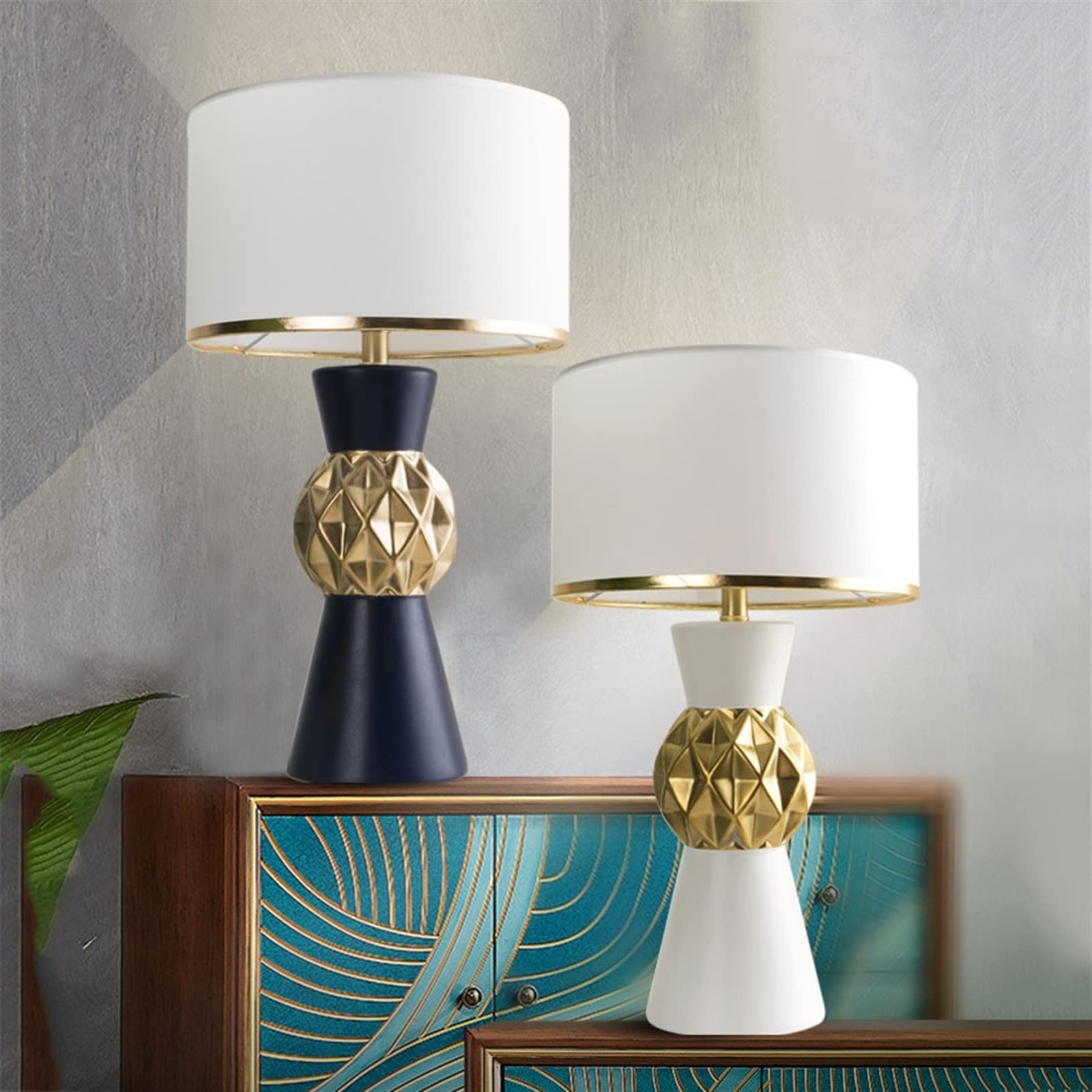 LUCBEI Lampe de Table Lampe de Table en céramique Moderne de Luxe Simple Lampe décorative intérieure Chaude Chambre éclairage de Nuit Lampe de Chevet Lampe Chevet (Color : B)