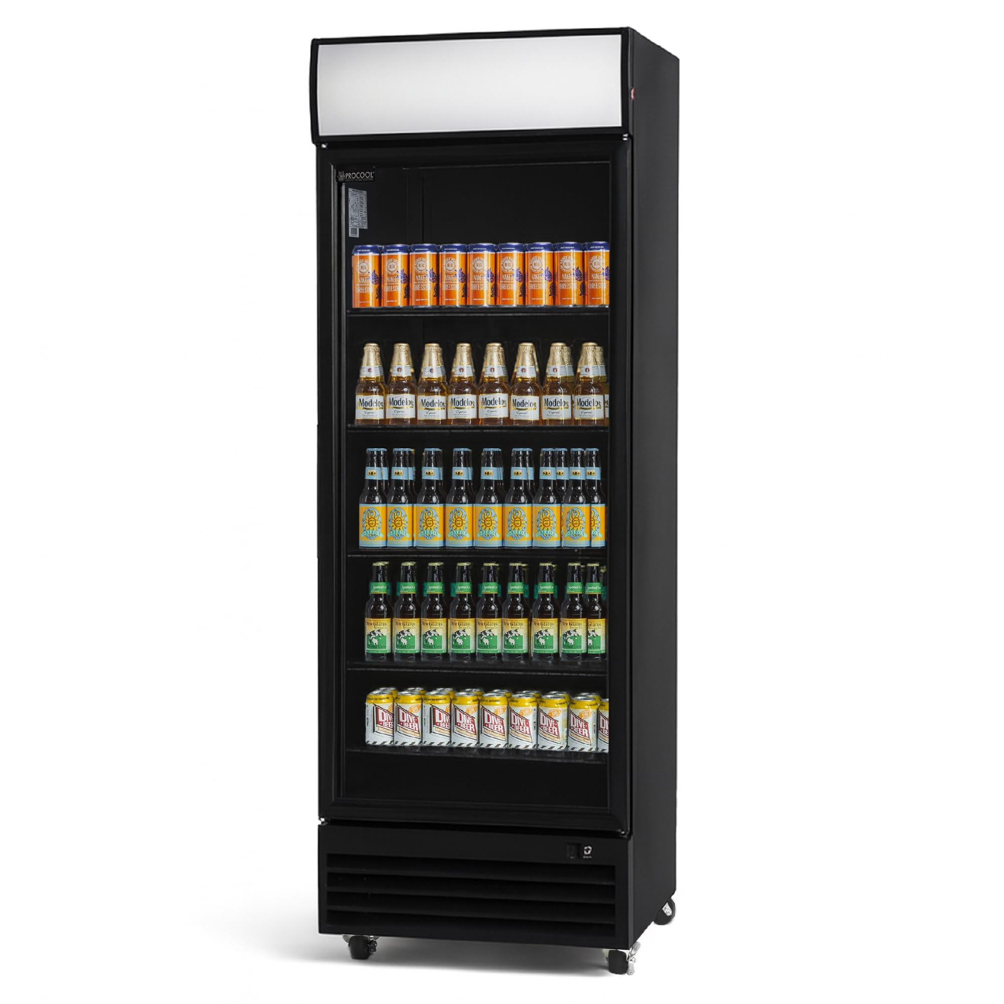 Procool Black Display Refrigerator, 19.4 CuFt, 1 Door, Customizable Sign