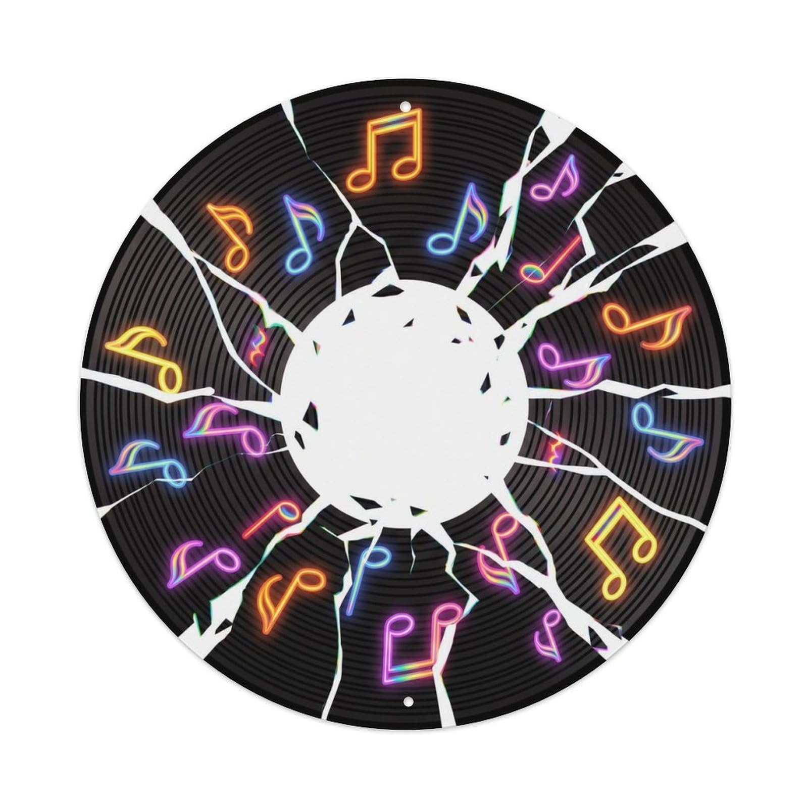 Colorful Music Vinyl Records Break Bright Segments Metal Tin Sign