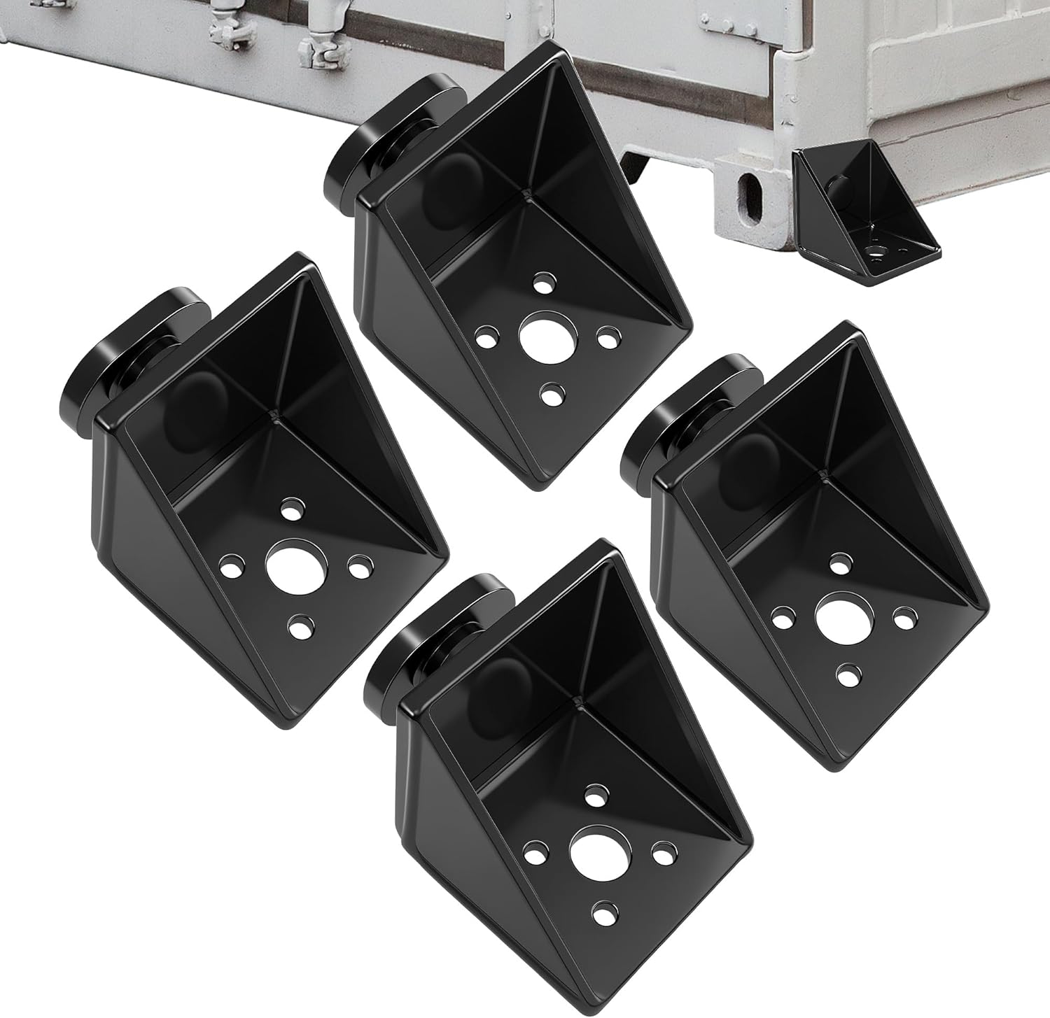 Full Bevel Shipping Container Anchors - Heavy Duty Steel Side Twist Locks & Tie Downs - Super Triangle Design for Secure Anchoring - Compatible with Containers-4pcs