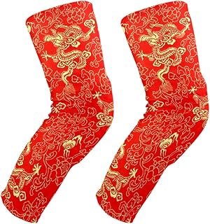 EZIOLY Rodilleras de dragones y flores rojas chinas doradas, para baloncesto, voleibol, panal, pierna de abeja, rodillera, protector acolchado para apoyo de rodilla para hombres y mujeres