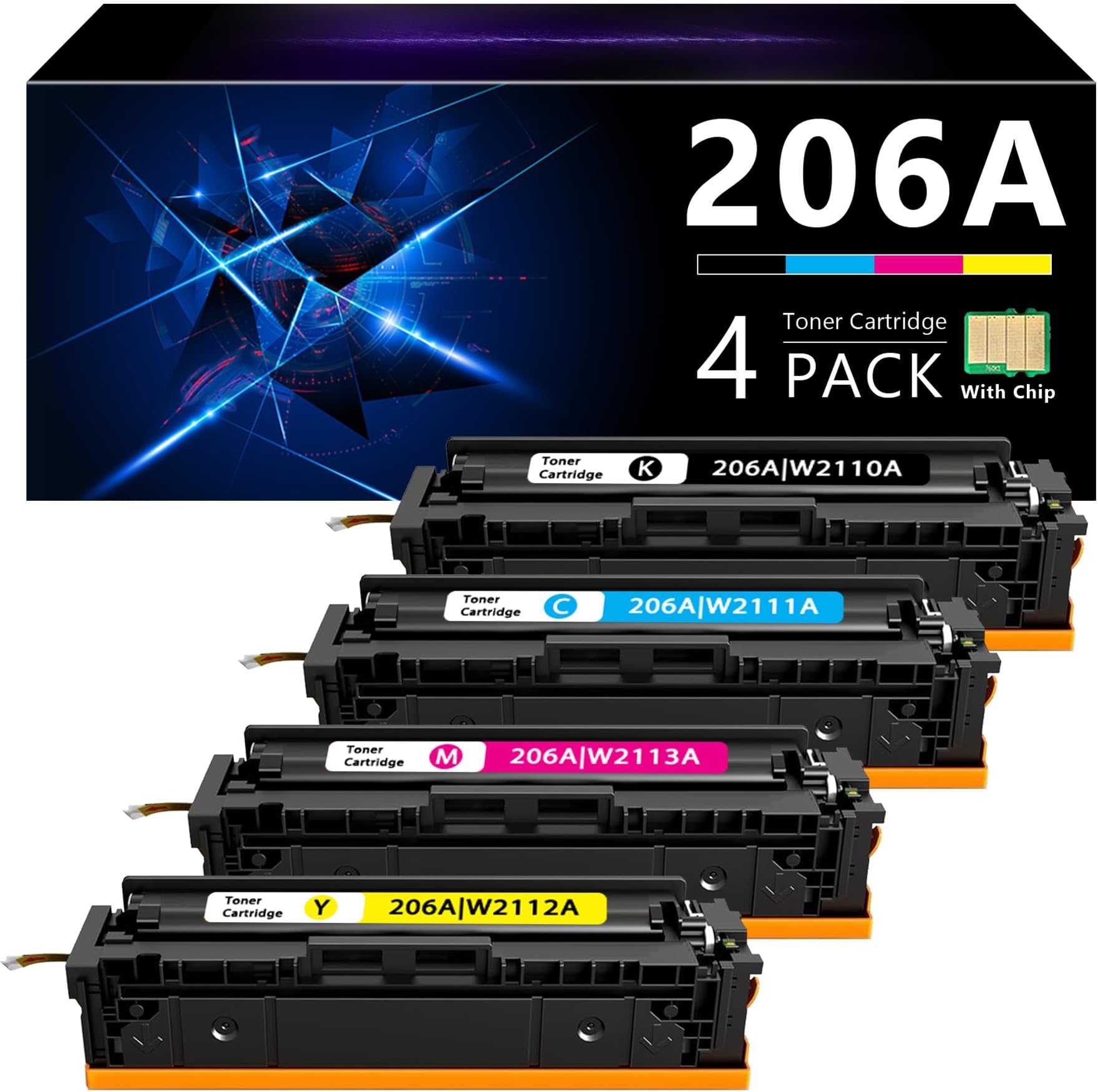 Cartucce Toner 206A Con Chip Di Ricambio Per HP 206A, Compatibili Con Stampanti HP Color Laserjet Pro MFP M283fdw, MFP M283cdw, Color Laserjet Pro M255dw, Color Pro M255, Pro MFP M282, M283 - Foto 6