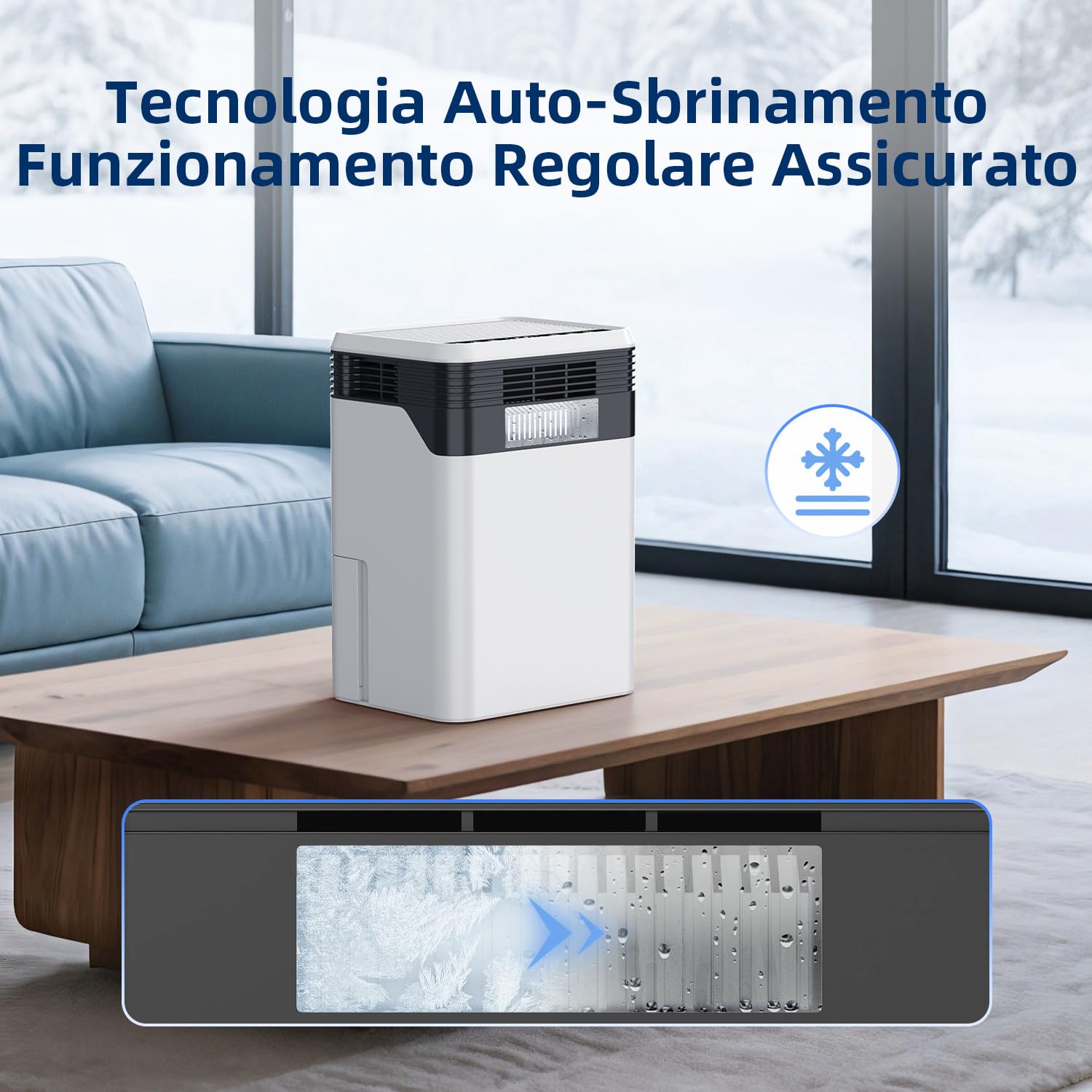 Deumidificatore, 3000ML Deumidificatore Casa, Sbrinamento Automatico, 3 Modalità, Modalità Notte, Silenzioso 33dB, Timer 24h, Display Intelligente Umidità, Portatile, Camera da Letto, Bagno