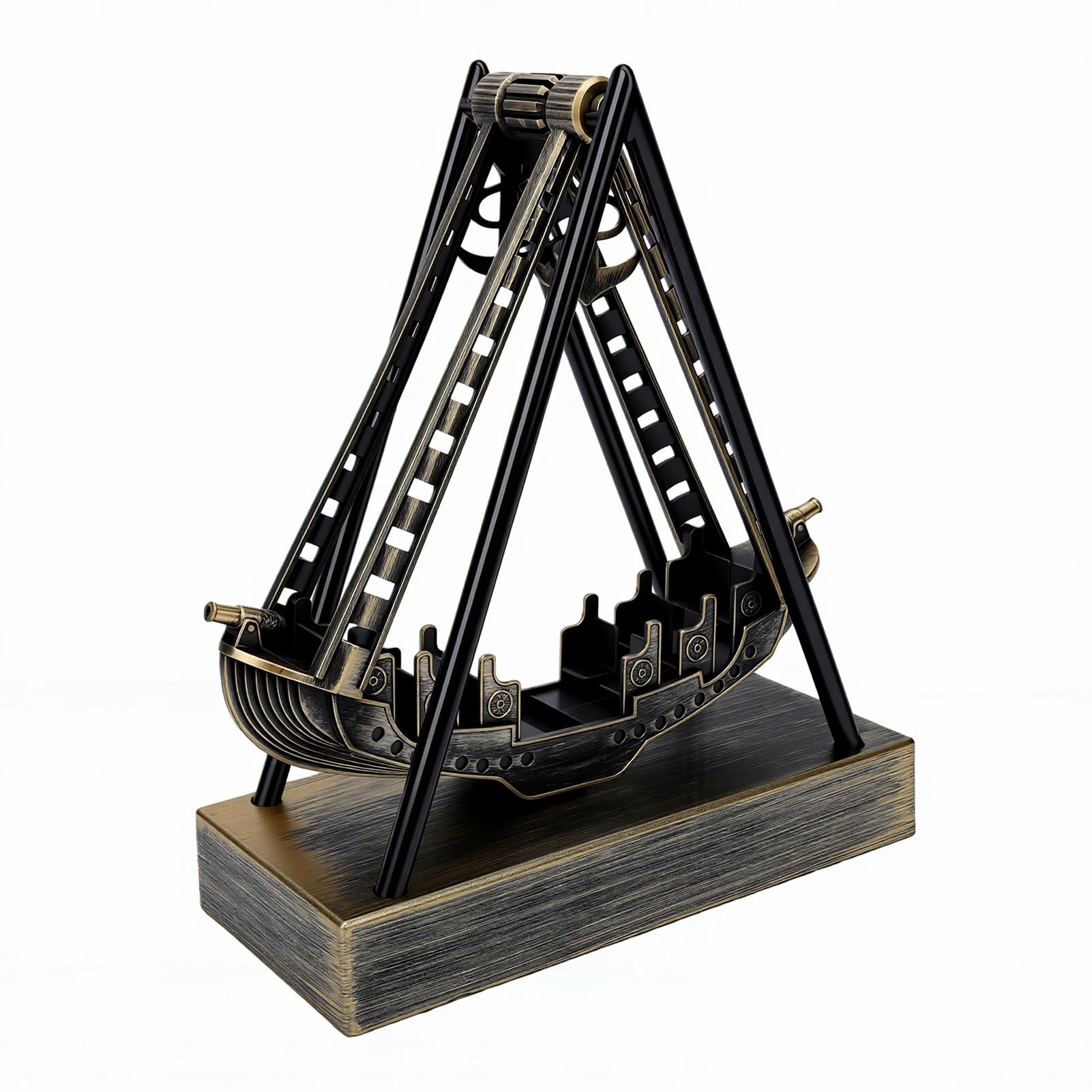Bewinner Schaukelboot-Modell, Perpetuum Mobile, Batteriebetriebene Tischdekoration für das Heimbüro – Lebendiges Kinetisches Kunstspielzeug aus ABS, Einzigartiges Geschenk für Bootsbegeisterte