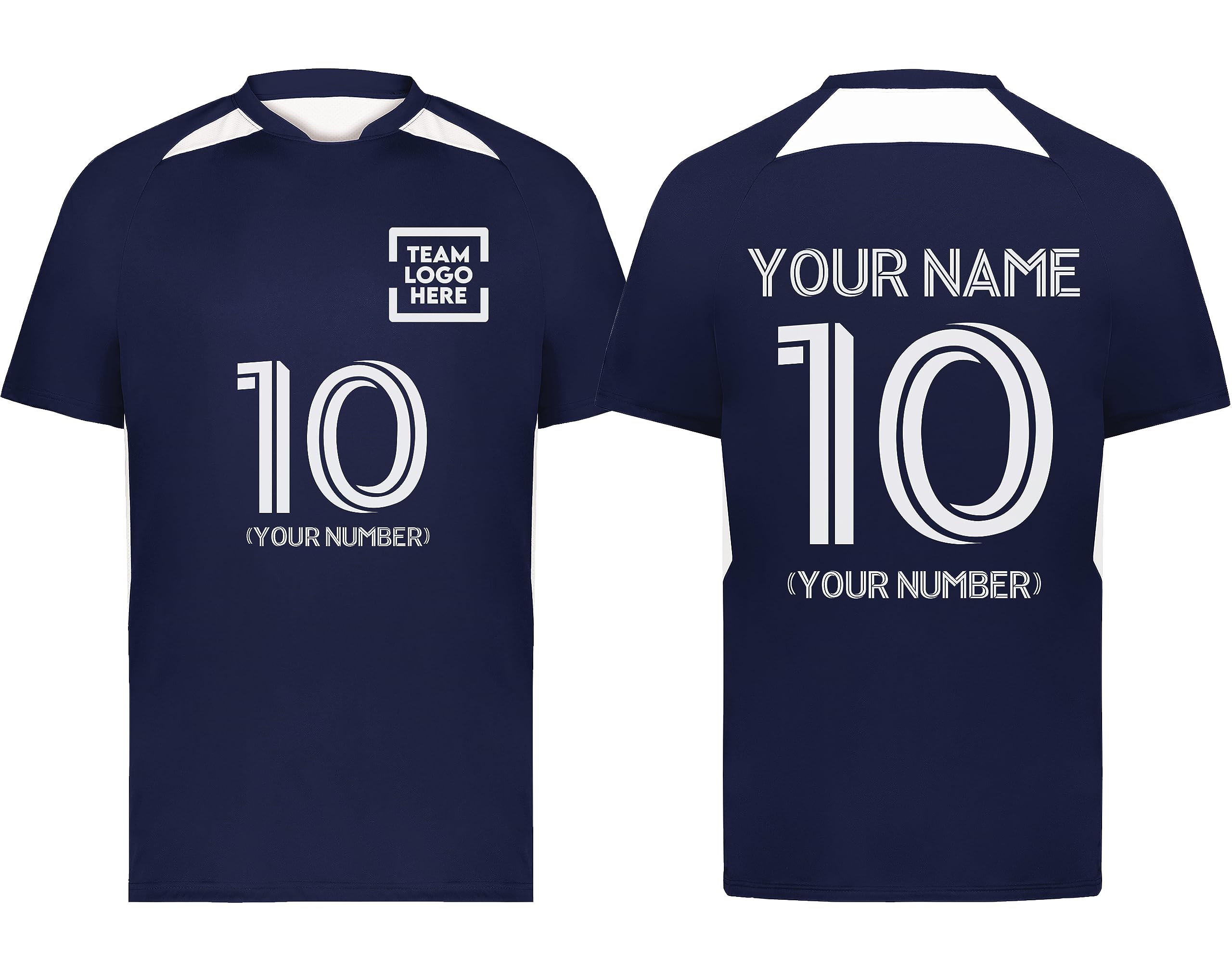 Custom Soccer Jersey with Name Number Team Logo Personalized Soccer Shirts for Youth Navy Small