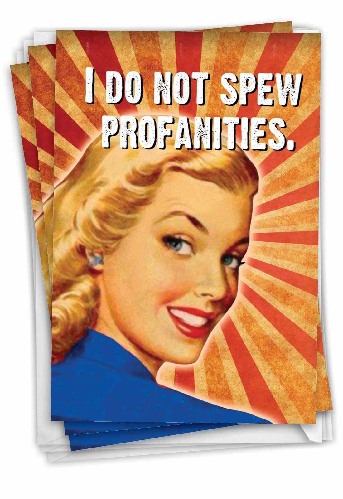 NobleWorks - Pack of 3 Hilarious Birthday Greeting Cards with Envelopes (1 Designs, 3 Each) - Spew Profanities C3229BDG-C3x1