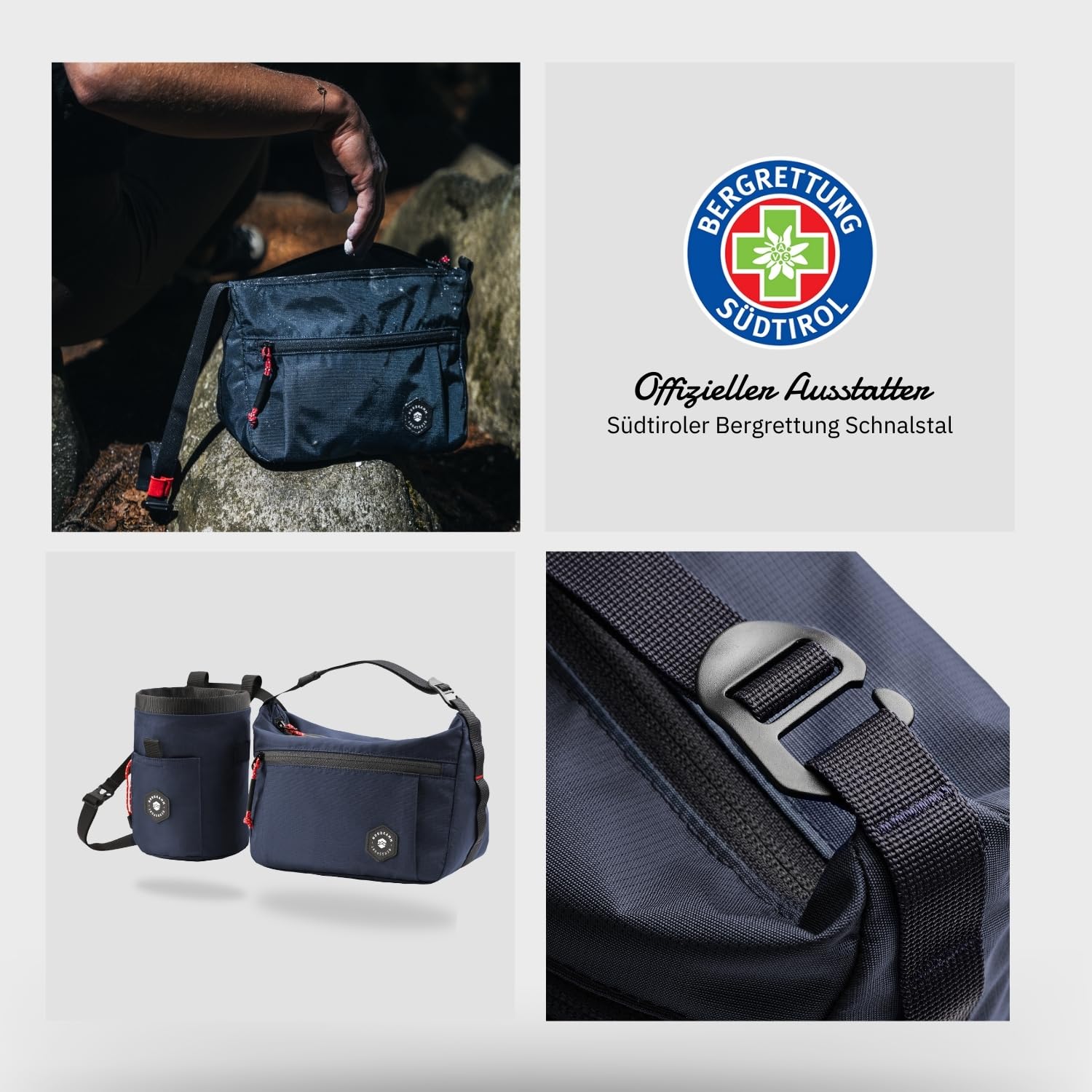 NORDKAMM Boden Chalkbag zum Klettern & Bouldern, perfekt für die Kletterhalle oder draußen, Chalk Bag aus Robic Performance Nylon, Magnesia-Beutel
