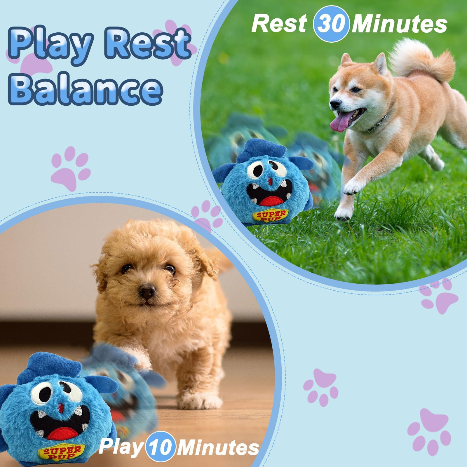 Jouets interactifs pour chien pour l'ennui – Jouet interactif en peluche monstre en peluche, jouet couineur pour chien, jouet électronique pour chiot