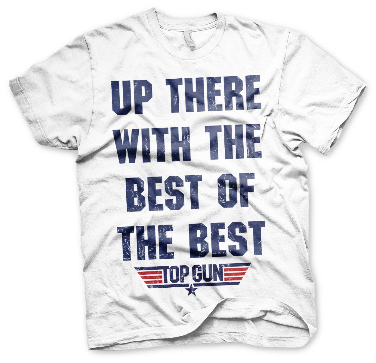 Difuzed Men's White Top Gun Officially Licensed Up There With The Best Of The Best T-Shirt (White)
